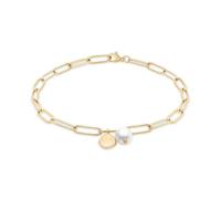 s.Oliver Armband Tag and Pearl – polierter Edelstahl, gold, Gliederkette verstellbar bis 21 cm