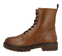 s.Oliver Damen Schnürstiefel ohne Absatz aus Leder Winter, Braun (Cognac), 38 EU