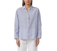 s.Oliver Damen Bluse - Relaxed Fit, Baumwolle, Stickerei, Langarm