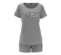 s.Oliver Bodywear Shorty, mit Streifen Muster 40/42 grau Damen Pyjamas Nachtwäsche Damenwäsche Shorty 40/42 grau, meliert