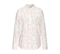 Shorty S.OLIVER, Damen, Gr. 44/46, rosa (rosa, weiß gemustert), Single Jersey, Obermaterial: 50% Baumwolle, 50% Viskose, modisch, lässig geschnitten kurz, V-Ausschnitt, Langarm 1-Knopf-Manschette, Hom