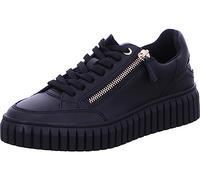 s.Oliver Damen Sneaker flach aus Kunstleder mit Schnürsenkeln und Reißverschluss, Schwarz (Black), 40 EU