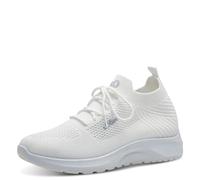 s.Oliver Damen Sneaker flach Elastisch Sportlich, Weiß (White), 41