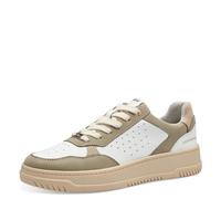 s.Oliver Damen Sneaker flach mit dicker Sohle Bequem, Mehrfarbig (Green Comb.), 37 EU
