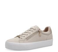 s.Oliver Damen Sneaker flach mit Reißverschluss Freizeit, Beige (Beige), 39 EU