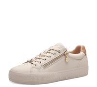 s.Oliver Damen Sneaker flach mit Reißverschluss Freizeit, Beige (Beige), 41 EU