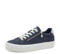 s.Oliver Damen Sneaker flach mit Reißverschluss Freizeit, Blau (Navy), 38 EU