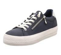 s.Oliver Damen Sneaker flach mit Reißverschluss Freizeit, Blau (Navy), 42 EU