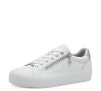 s.Oliver Damen Sneaker flach mit Reißverschluss Freizeit, Weiß (White), 39 EU