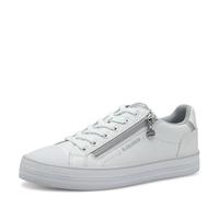 s.Oliver Damen Sneaker flach mit Reißverschluss Low Top, Weiß (White), 41 EU