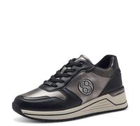 s.Oliver Damen Sneaker flach mit Schnürsenkeln Freizeit, Mehrfarbig (Black/Pewter), 40 EU