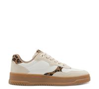 s.Oliver Damen Sneaker flach mit Schnürsenkeln Low Top, Mehrfarbig (Beige Leo), 41 EU