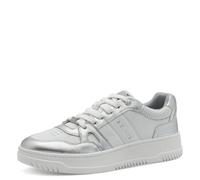 s.Oliver Damen Sneaker flach mit Schnürsenkeln Low Top, Silber (Silver Comb), 38 EU