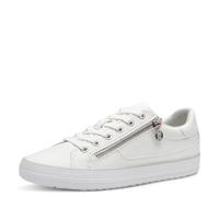 s.Oliver Damen Sneaker flach zum Schnüren mit Reißverschluss, Weiß (White), 40 EU
