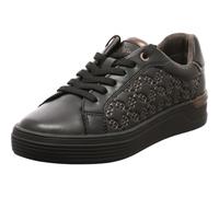 s.Oliver Damen Sneaker Plateau Muster Metallic Schimmer 5-23670-43, Größe:38 EU, Farbe:Schwarz