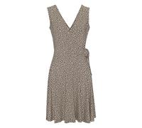 Strandkleid S.OLIVER, Damen, Gr. 38, N-Gr, braun (braun beige), Single Jersey, Obermaterial: 95% Viskose, 5% Elasthan, geblümt, bedruckt, modisch, figurumspielend kniefrei, V-Ausschnitt, ohne Ärmel, K