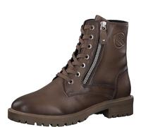 s.Oliver Damen Stiefeletten ohne Absatz aus Leder mit Reißverschluss, Braun (Cappuccino), 40 EU