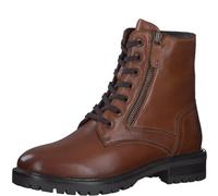 s.Oliver Damen Stiefeletten ohne Absatz aus Leder mit Reißverschluss, Braun (Cognac), 37 EU