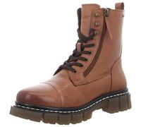 s.Oliver Damen Stiefeletten ohne Absatz aus Leder Plateau, Braun (Cognac), 39 EU