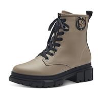 s.Oliver Damen Stiefeletten 5-25210 – vegan, schnürbar, ohne Absatz – Taupe Größe 40