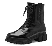s.Oliver Damen Stiefeletten ohne Absatz zum Schnüren Vegan, Schwarz (Black Patent), 37 EU