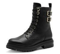 s.Oliver Damen Stiefeletten zum Schnüren mit Schnallen, Schwarz (Black/Gold), 37 EU