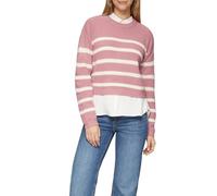 s.Oliver Damen Strickpullover - Boxy, gestreift, verkürzt, Langarm