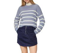 s.Oliver Damen Strickpullover - Boxy, gestreift, verkürzt, Langarm