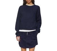 s.Oliver Damen Strickpullover - Boxy, gestreift, verkürzt, Langarm