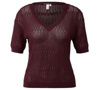 s.Oliver Damen Strickpullover - Regular Fit, Ajourstrick, V-Ausschnitt, Kurzarm