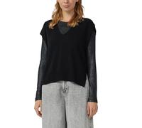 Pullunder aus Wollmix mit Seitenschlitz und überschnittener Schulter 40 schwarz 2177368.9999.40