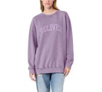 Sweater S.OLIVER "s.Oliver X Heidi Klum Logo Sweater Uni", Damen, Gr. 46, soft lavender, Sweatshirts Sweater, mit Logo-Print (98817808-46) soft lavender