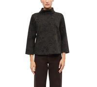 Sweatshirt S.OLIVER BLACK LABEL, Damen, Gr. 40, braun (braun aop), Obermaterial: 50% Viskose, 44% Polyester, 6% Elasthan, bedruckt, Sweatshirts Sweatshirt, mit Allover Animalprint, mit Rollkragen (516