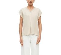 s.Oliver Damen T-Shirt aus Viskosemix - Regular Fit, V-Ausschnitt, mit Glitzergarn und Falte