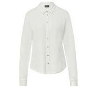 s.Oliver BLACK LABEL Hemdbluse Jersey Regular Fit Viskose-Mix mit Perlmuttknöpfen Weiß Gr. 48