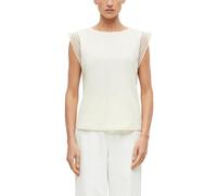 s.Oliver BLACK LABEL - T-Shirt mit Rippdetails beige - Gr. - 40