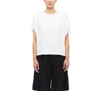 Kurzarmshirt S.OLIVER, Damen, Gr. 44, weiß, Jersey, Obermaterial: 100% Baumwolle, unifarben, hüftbedeckend, Rundhals, abgesteppte Kante mit Bindeband, Shirts, Sommershirt mit Knoten-Details auf den Är