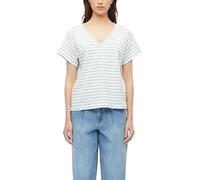 Gestreiftes Jersey-T-Shirt mit V-Ausschnitt 38 blau|creme 2178719.50G5.38