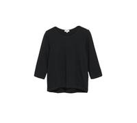 Rundhalsshirt S.OLIVER, Damen, Gr. 44, schwarz, Jersey, Obermaterial: 100% Baumwolle, unifarben, lässig geschnitten hüftbedeckend, Rundhals, abgesteppte Kante, Shirts Rundhalsshirt, 7/8-Arm Sommershir