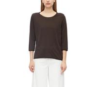 Rundhalsshirt S.OLIVER, Damen, Gr. 44, braun, Jersey, Obermaterial: 100% Baumwolle, unifarben, lässig geschnitten hüftbedeckend, Rundhals, abgesteppte Kante, Shirts Rundhalsshirt, 7/8-Arm Sommershirt