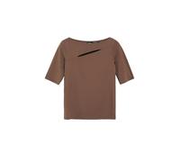 s.Oliver Damen T-Shirt - Slim Fit, Jersey, U-Boot-Ausschnitt mit Cut-Out