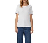 T-Shirt S.OLIVER, Damen, Gr. 38, weiß (2x weiß), Jersey, Obermaterial: 100% Baumwolle, unifarben, slim fit hüftbedeckend, Rundhals, Shirts T-Shirt, aus Interlockjersey im 2er-Pack (76595259-38) 2x wei