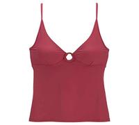 Tankini-Top S.OLIVER "Rome", Damen, Gr. 42, Cup C/D, rot (rostrot), Polyamid, unifarben, Bikini-Oberteile, in verschiedenen Unifarben (78162727-42) rostrot