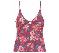 Tankini-Top S.OLIVER "Marika", Damen, Gr. 40, Cup A/B, rot (rostrot, bedruckt), Microfaser, Microfaser, Polyamid, bedruckt, floral, Bikini-Oberteile, mit drei Tragevarianten (23244250-40) rostrot, bed