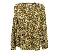 S. Oliver, Damen Top Shirt T-Shirt Bluse Longseve Jersey Khaki Bunt Gemustert 38