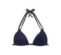 Triangel-Bikini-Top S.OLIVER "Spain", Damen, Gr. 36, Cup A/B, blau (marine), Microfaser, Microfaser, unifarben, Bikini-Oberteile, mit Raffung und Doppelträger (815329-36) marine