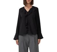 S.Oliver Damen Volant-Bluse Langen Ärmeln Bluse Mit Volants, 9999_schwarz, 44 EU