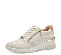 s.Oliver Damen Wedge Sneaker zum Schnüren mit Reißverschluss, Beige (Beige Comb), 40 EU