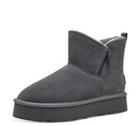 s.Oliver Damen Winterstiefel ohne Absatz aus Leder Gefüttert, Grau (Graphite), 41 EU