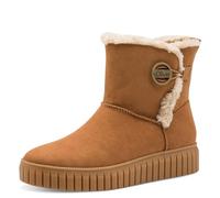 s.Oliver Damen Winterstiefel ohne Absatz Gefüttert Vegan, Braun (Cognac), 37 EU